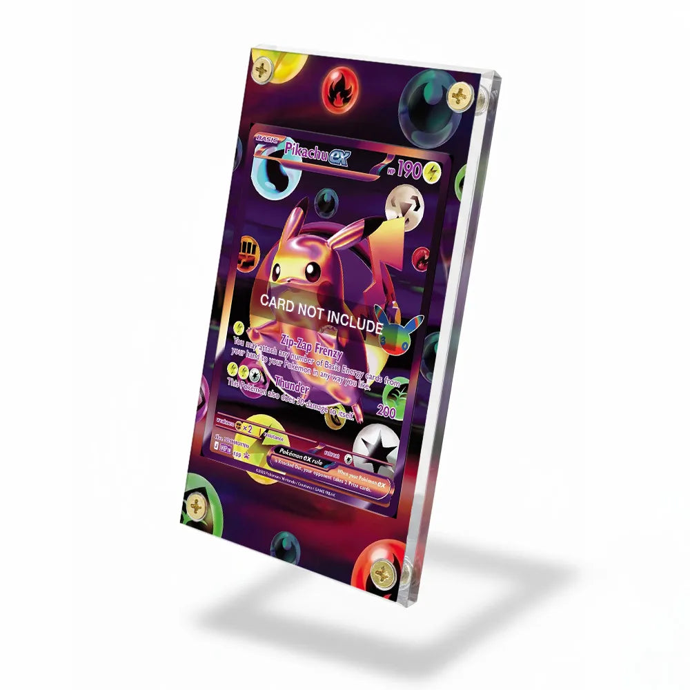 Pikachu ex 109 Promo MEP 30th Anniversary Extended Art Display Cases - Screws Case - Side View
