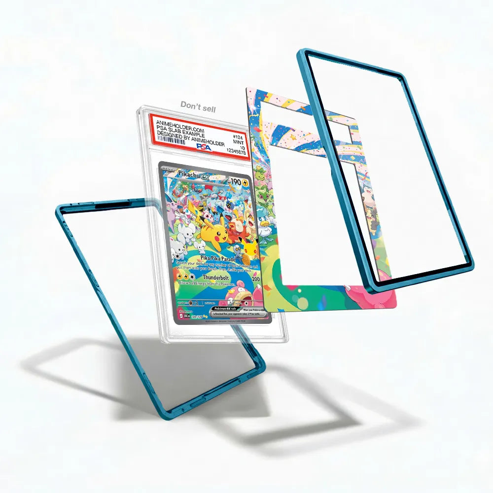 Pikachu ex 149-128 Special Illustration Rare Pokemon Cards Custom Art Display Cases - PSA Slab Case - Detail View