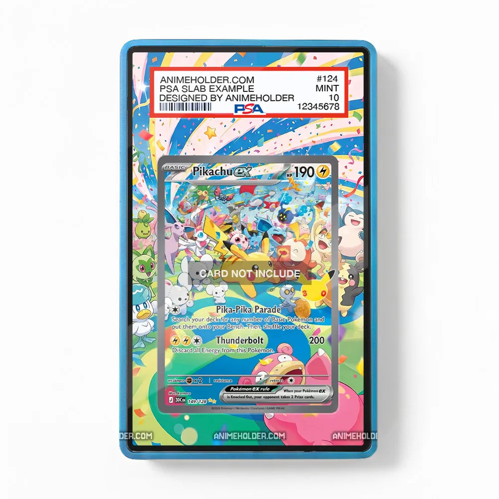 Pikachu ex 149-128 Special Illustration Rare Pokemon Cards Custom Art Display Cases - PSA Slab Case - Front View