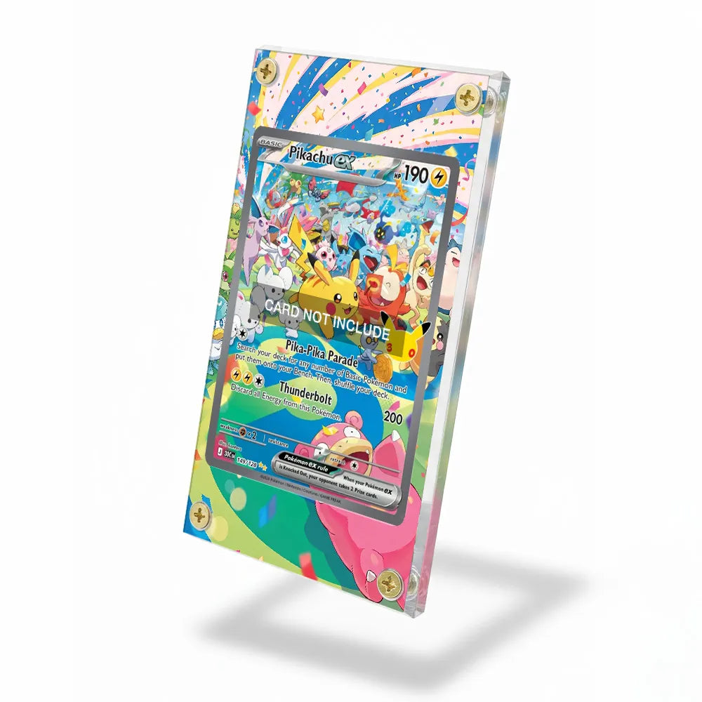 Pikachu ex 149-128 Special Illustration Rare Pokemon Cards Custom Art Display Cases - Screws Case - Side View