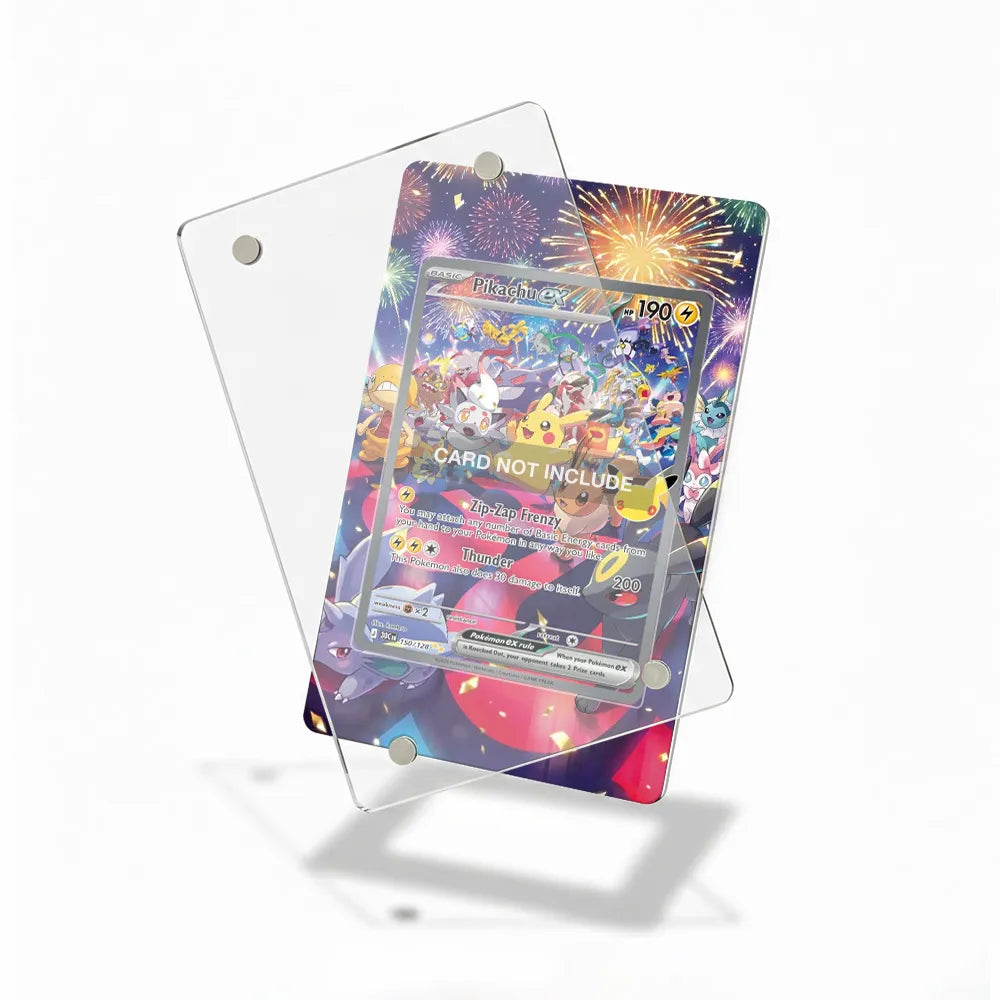 Pikachu ex 150-128 Special Illustration Rare 30th Anniversary Pokemon Cards Custom Art Display Cases - Magnetic Case - Detail View