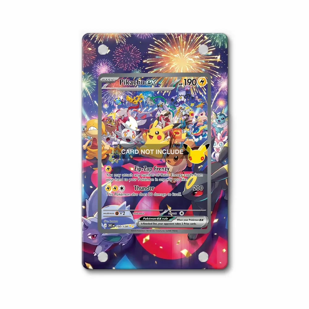 Pikachu ex 150-128 Special Illustration Rare 30th Anniversary Pokemon Cards Custom Art Display Cases - Magnetic Case - Front View