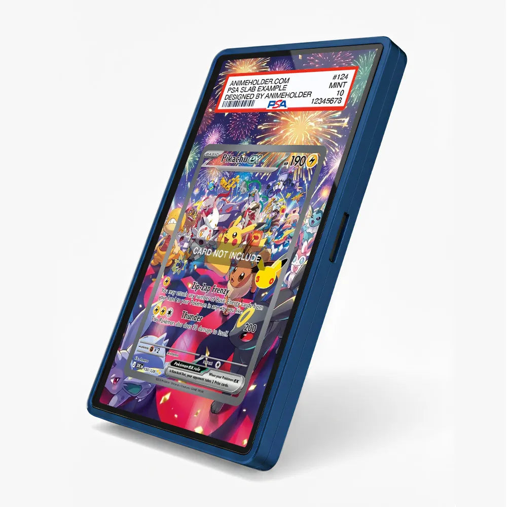 Pikachu ex 150-128 Special Illustration Rare 30th Anniversary Pokemon Cards Custom Art Display Cases - PSA Slab Case - Side View