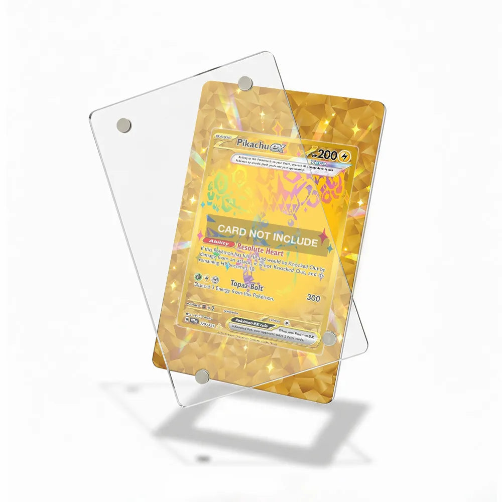 Pikachu ex 179-131 Gold Hyper Extended Art Display Cases - Magnetic Case - Detail View