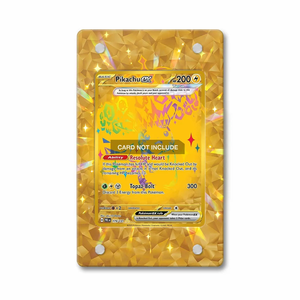 Pikachu ex 179-131 Gold Hyper Extended Art Display Cases - PSA Slab Case - Front View
