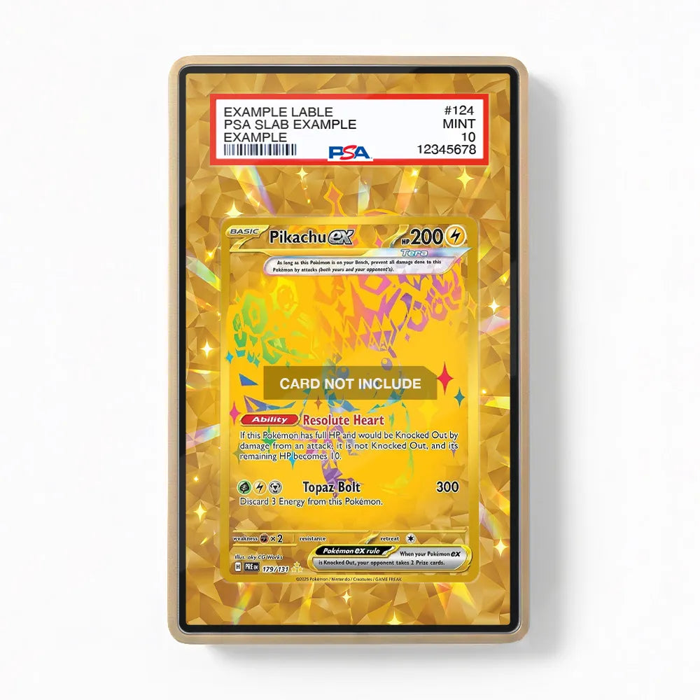 Pikachu ex 179-131 Gold Hyper Extended Art Display Cases - PSA Slab Case - Front View