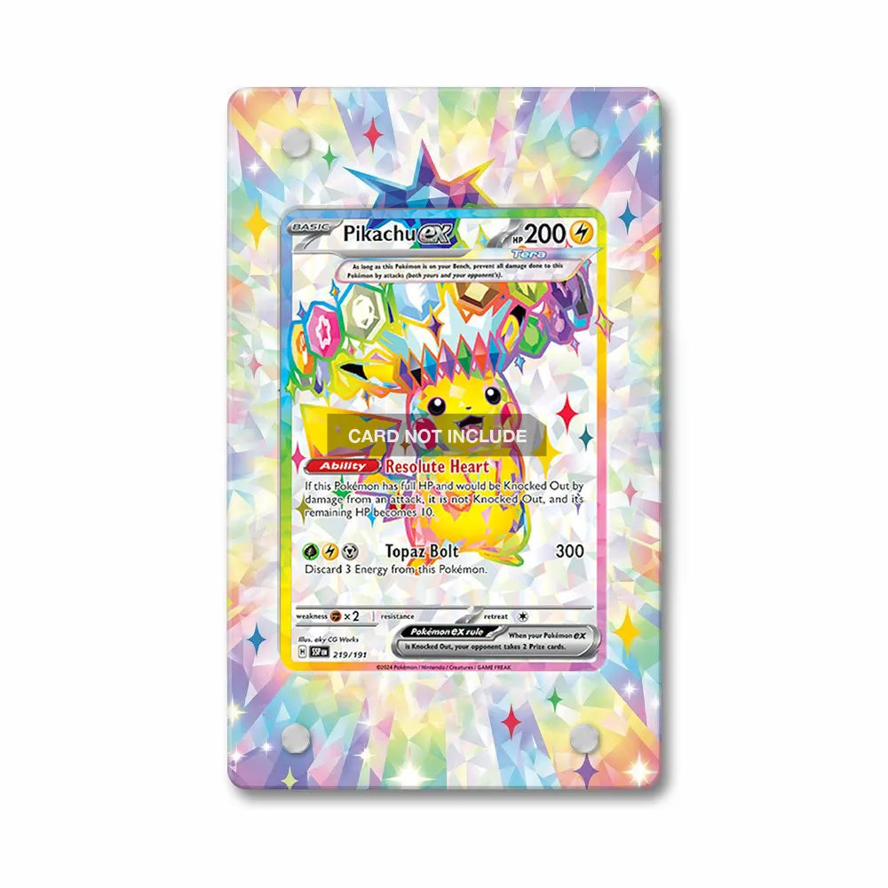 Pikachu ex 219-191 Scarlet & Violet Extended Art Display Cases - Magnetic Case - Front View