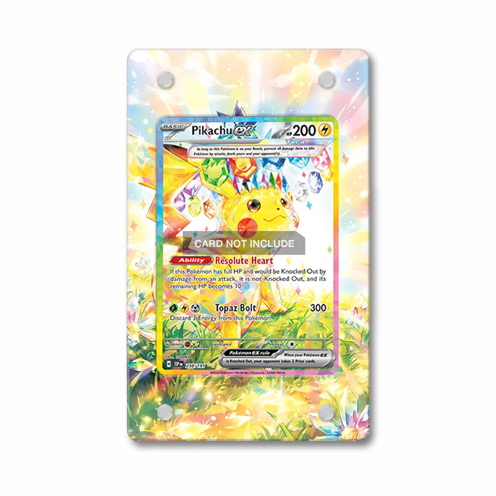 Pikachu ex 238-191 SIR SAR Surging Sparks Extended Art Display Cases - PSA Graded Guard Case - Front View