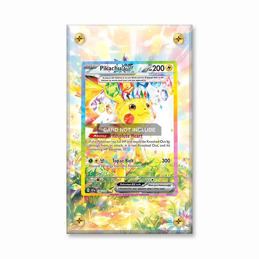 Pikachu ex 238-191 SIR SAR Surging Sparks Extended Art Display Cases - Screws Case - Front View