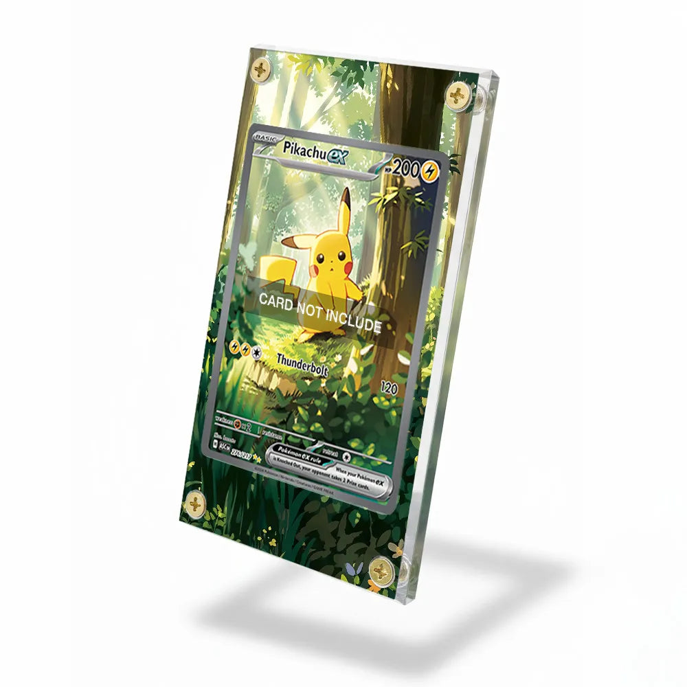 Pikachu ex SAR SIR Ascended Heroes1 Extended Art Display Cases - Screws Case - Side View