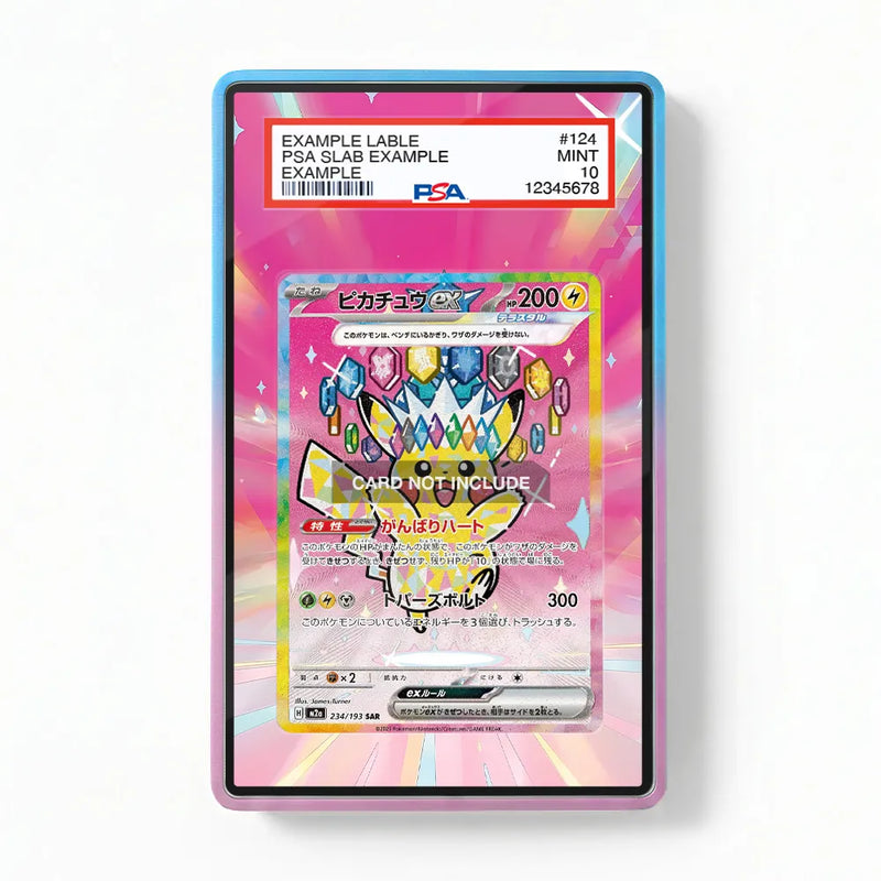 Pikachu EX SAR SIR Ascended Heroes Extended Art Display Case - Ice Pink PSA Slab Acrylic Frame by AnimeHolder