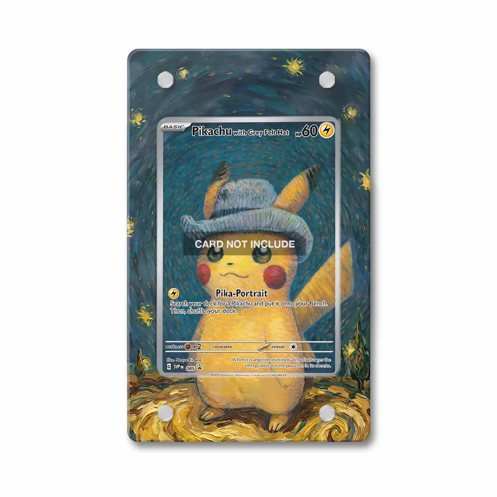 Pikachu with Grey Felt Hat SVP 085 Black Star Promo Extended Art Display Cases - PSA Slab Case - Front View