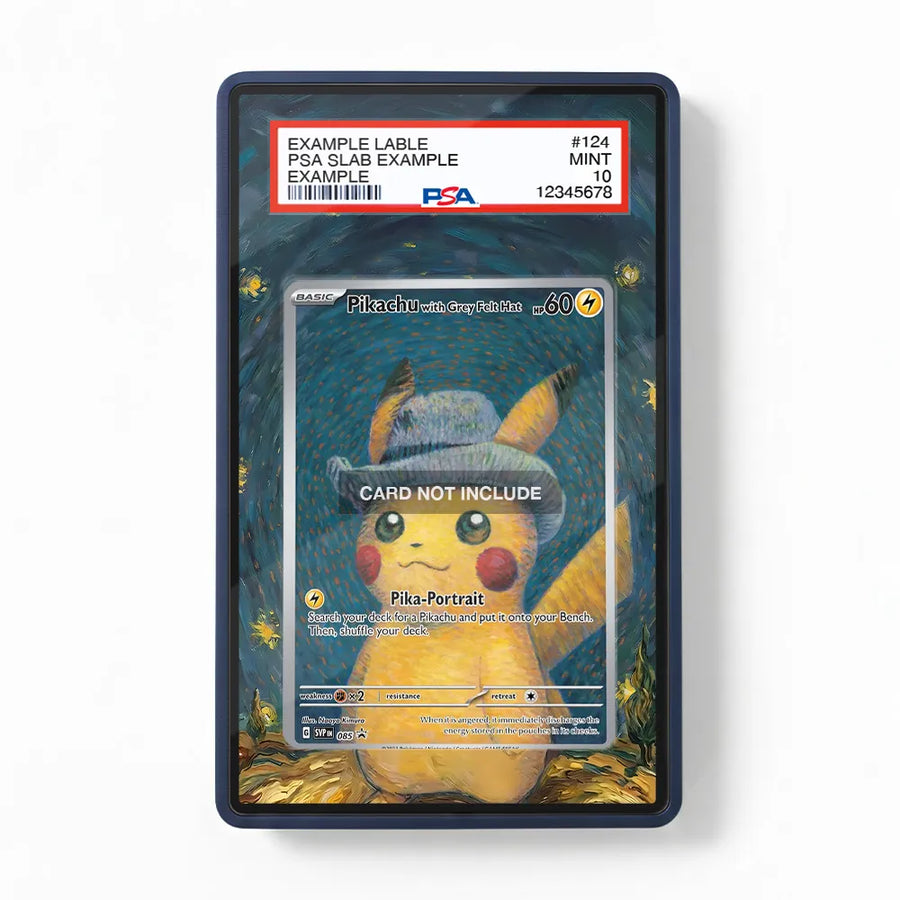 Pikachu with Grey Felt Hat SVP 085 Black Star Promo Extended Art Display Cases - PSA Slab Case - Front View