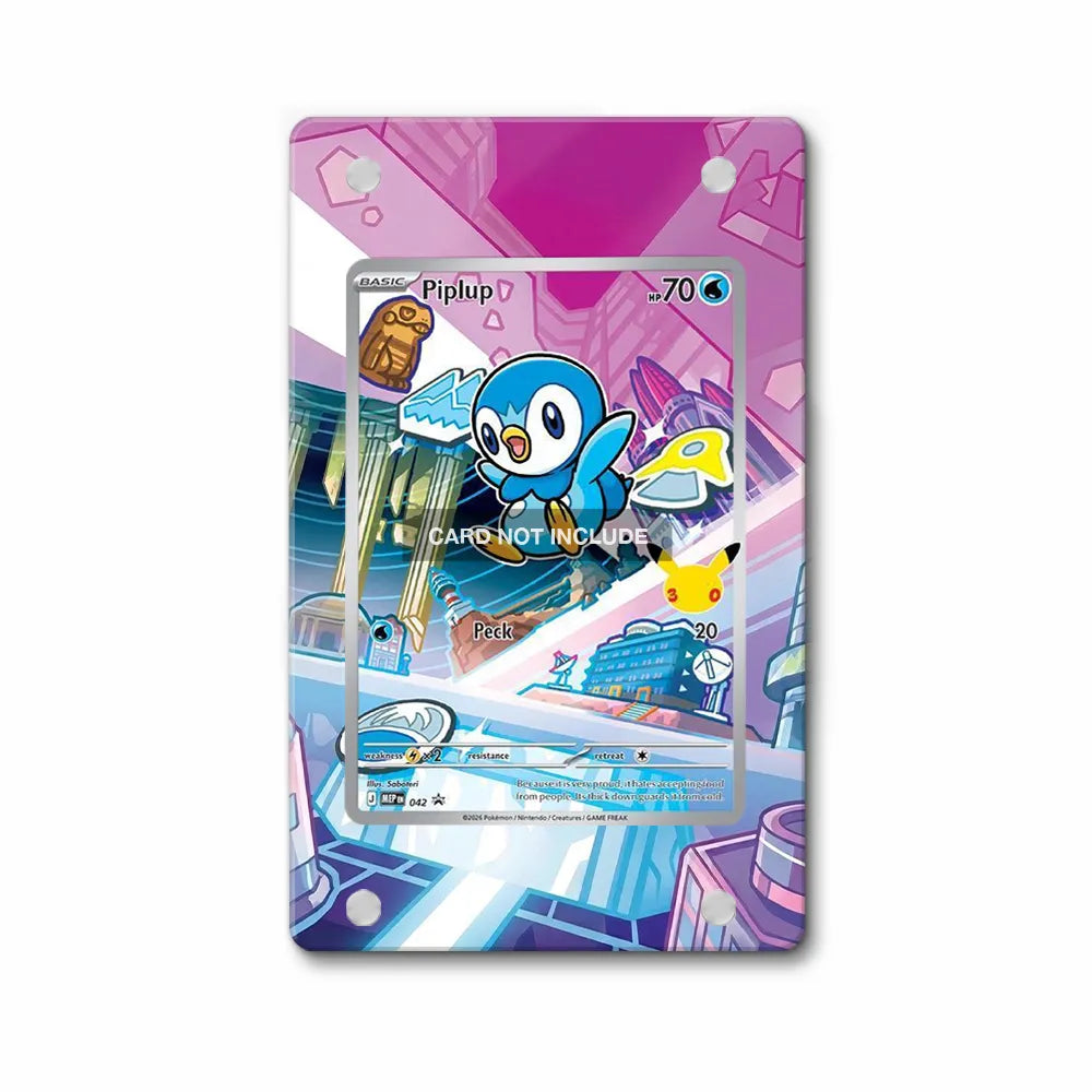 Piplup 012-30th-P Promo 30th Anniversary Pokemon Cards Custom Art Display Cases - Magnetic Case - Front View