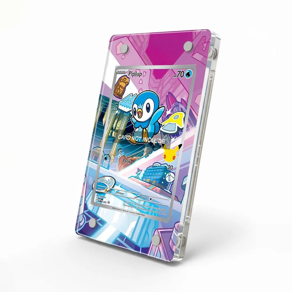 Piplup 012-30th-P Promo 30th Anniversary Pokemon Cards Custom Art Display Cases - Magnetic Case - Side View