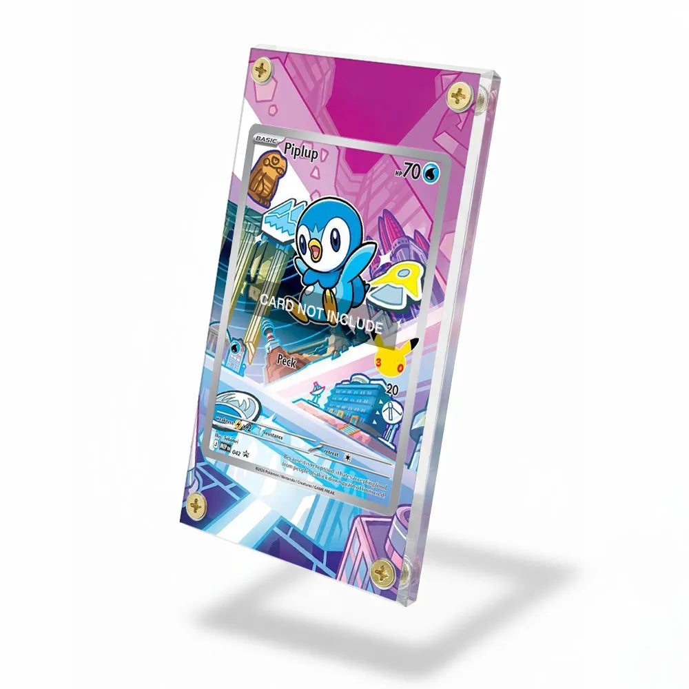 Piplup 012-30th-P Promo 30th Anniversary Pokemon Cards Custom Art Display Cases - Screws Case - Side View