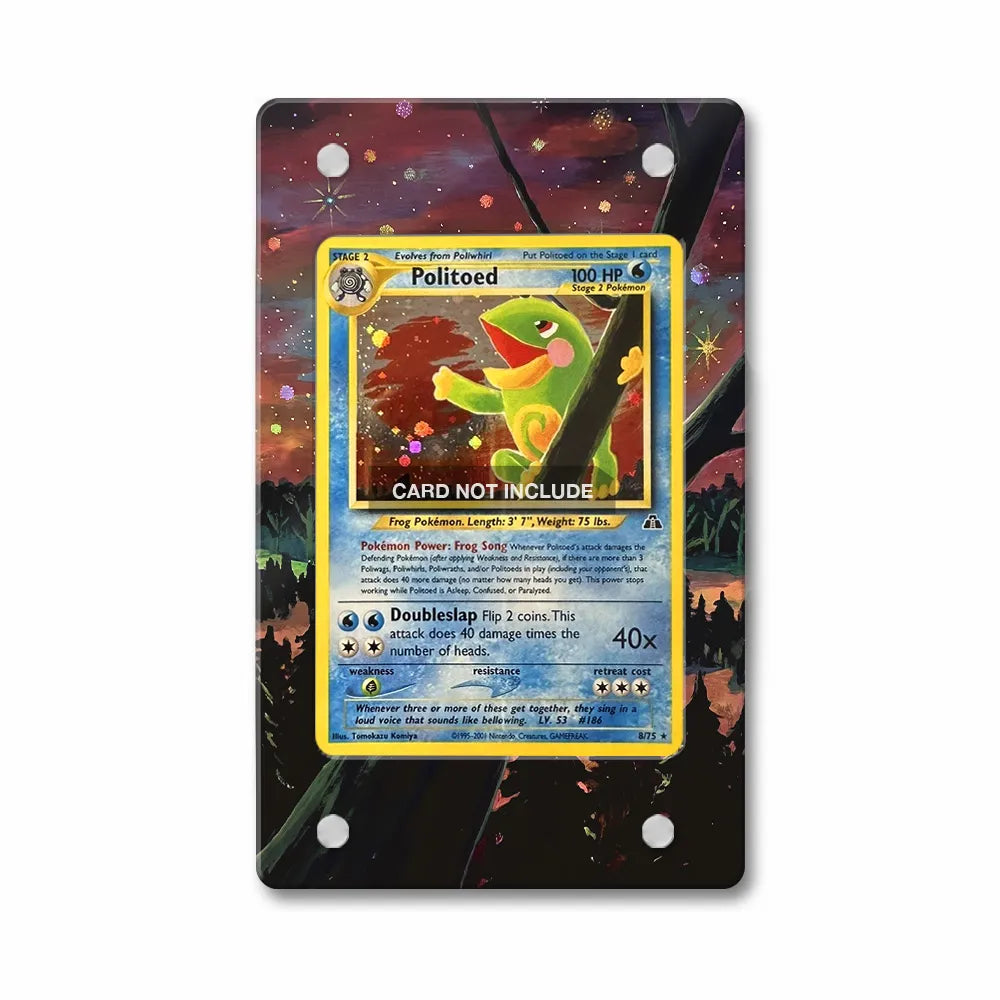 Politoed 8-75 Holo Neo Discovery Extended Art Display Cases - Magnetic Case - Front View