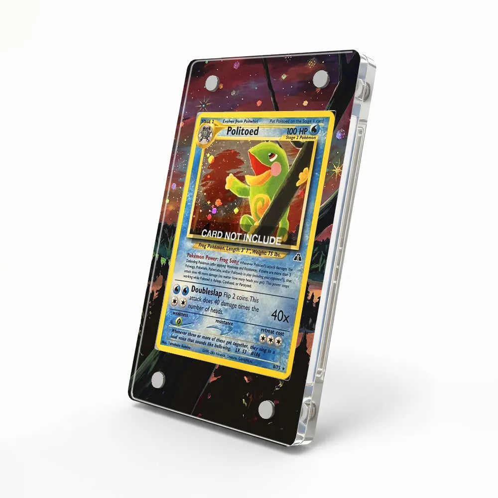 Politoed 8-75 Holo Neo Discovery Extended Art Display Cases - Magnetic Case - Side View