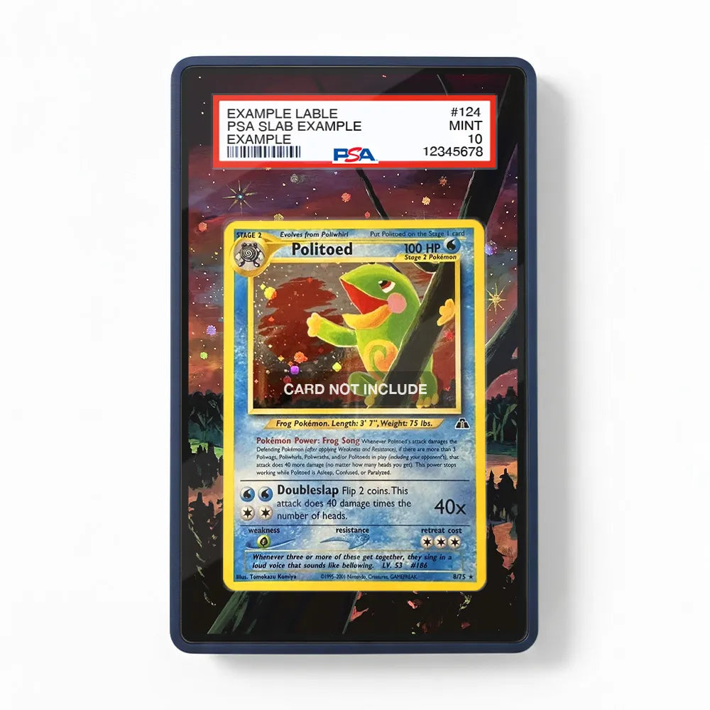 Politoed 8-75 Holo Neo Discovery Extended Art Display Cases - PSA Slab Case - Front View