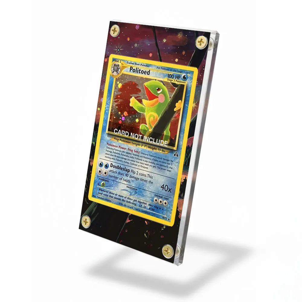 Politoed 8-75 Holo Neo Discovery Extended Art Display Cases - Screws Case - Side View