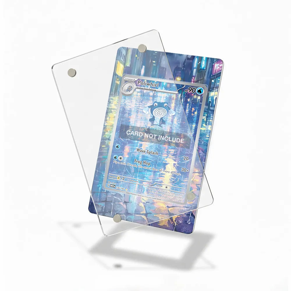 Poliwhirl 176-165 IR AR Pokemon 151 Extended Art Display Cases - Magnetic Case - Detail View