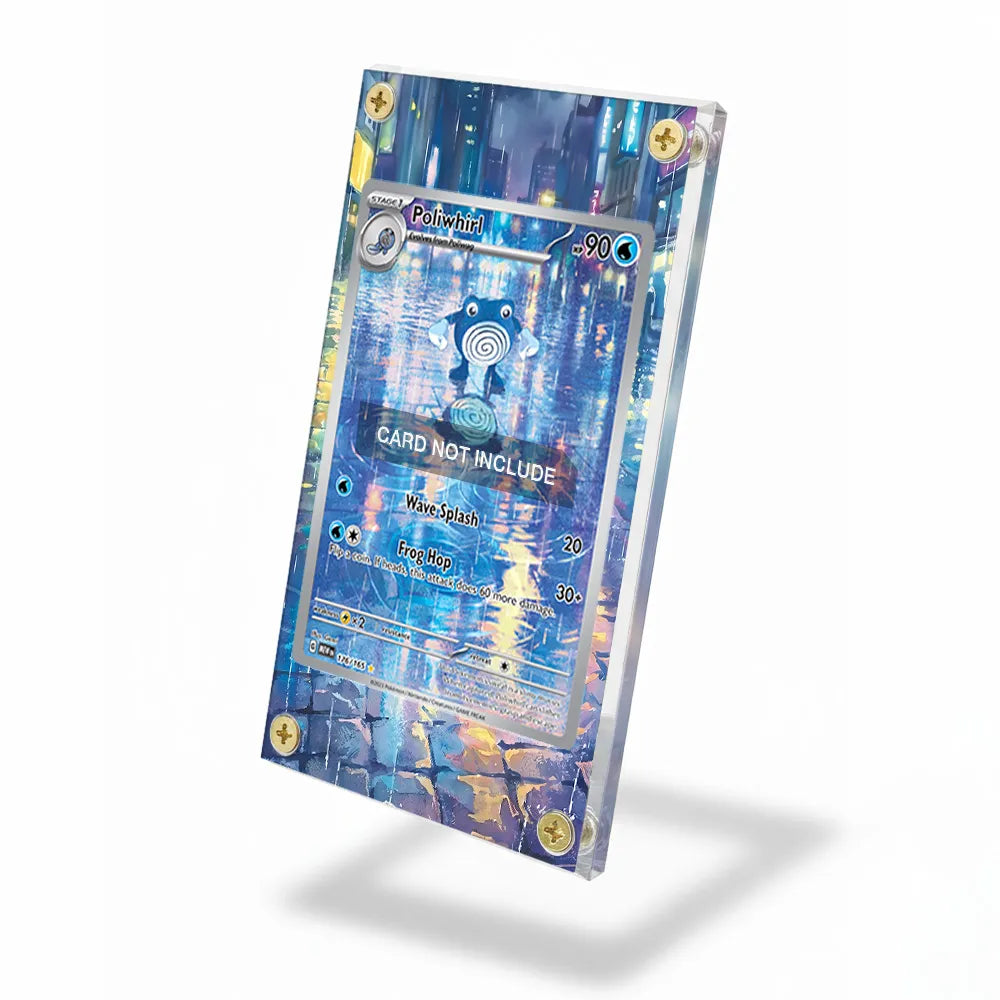 Poliwhirl 176-165 IR AR Pokemon 151 Extended Art Display Cases - Screws Case - Side View