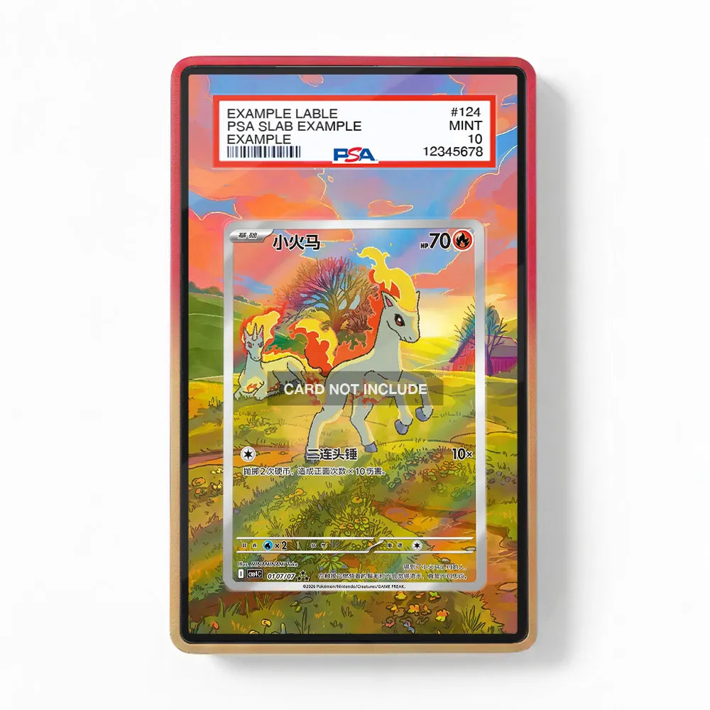 Ponyta 0107-07 Gem Pack 4 Chinese Exclusive Extended Art Display Cases - PSA Slab Case - Front View