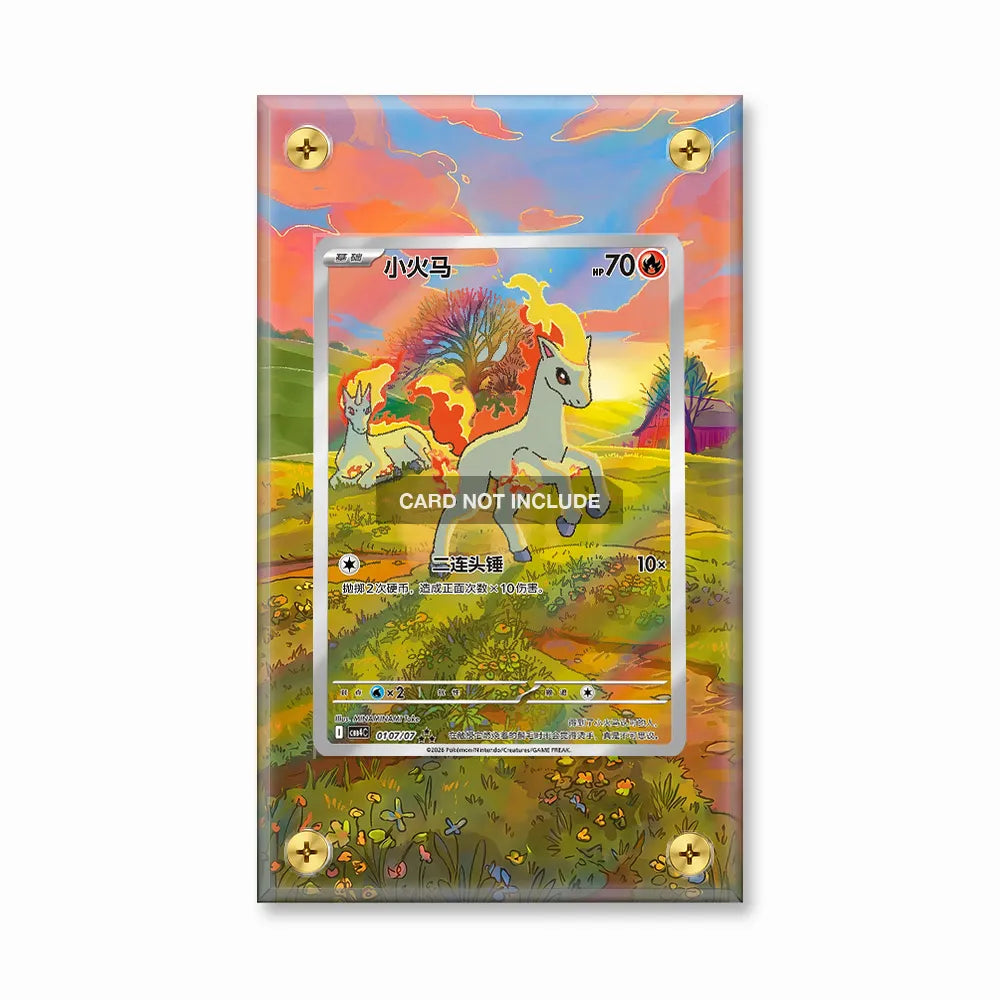 Ponyta 0107-07 Gem Pack 4 Chinese Exclusive Extended Art | PSA Graded Guard Display Case, Magnetic Display Case, Screws Display Case