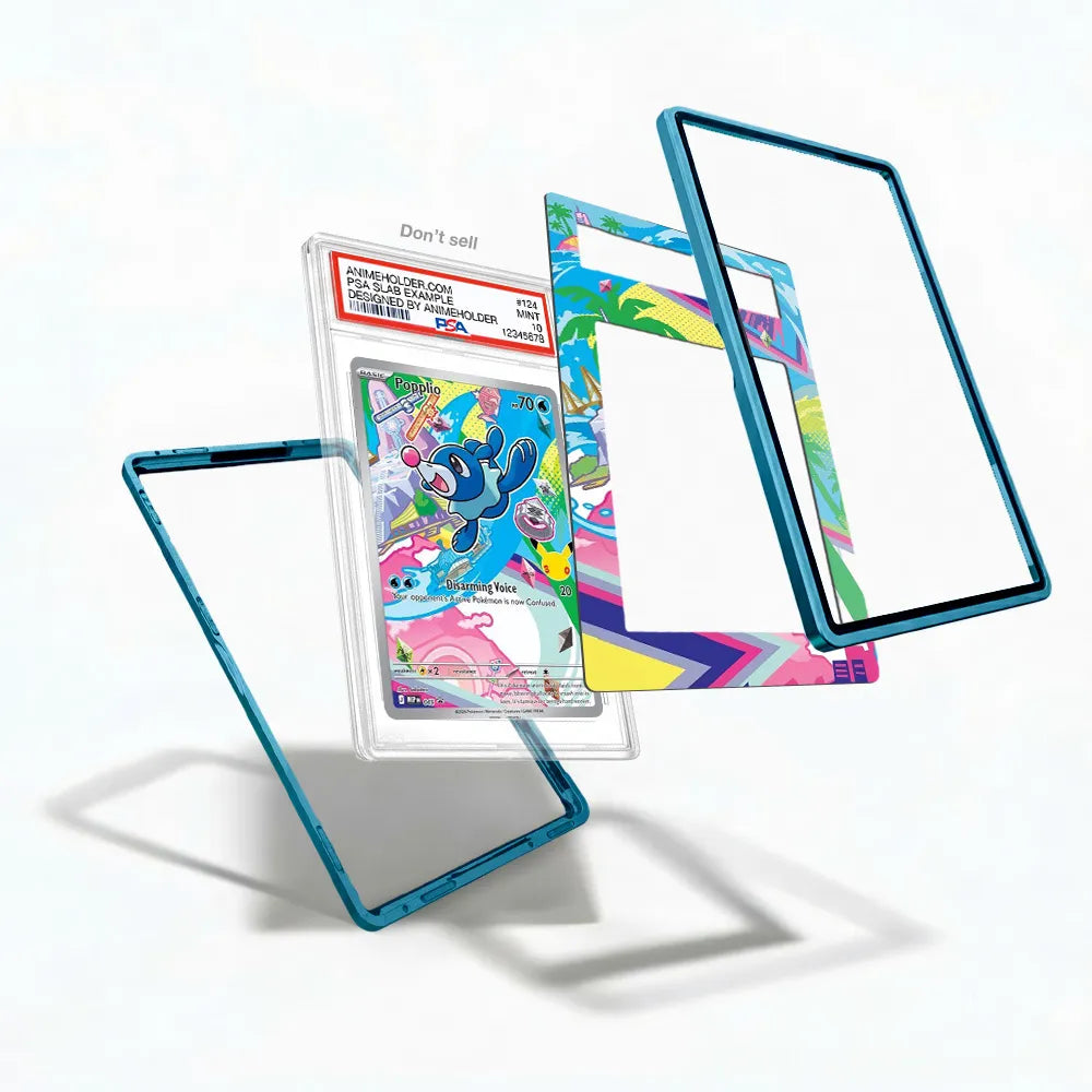 Popplio 021-30th-P Promo 30th Anniversary Pokemon Cards Custom Art Display Cases - PSA Slab Case - Detail View