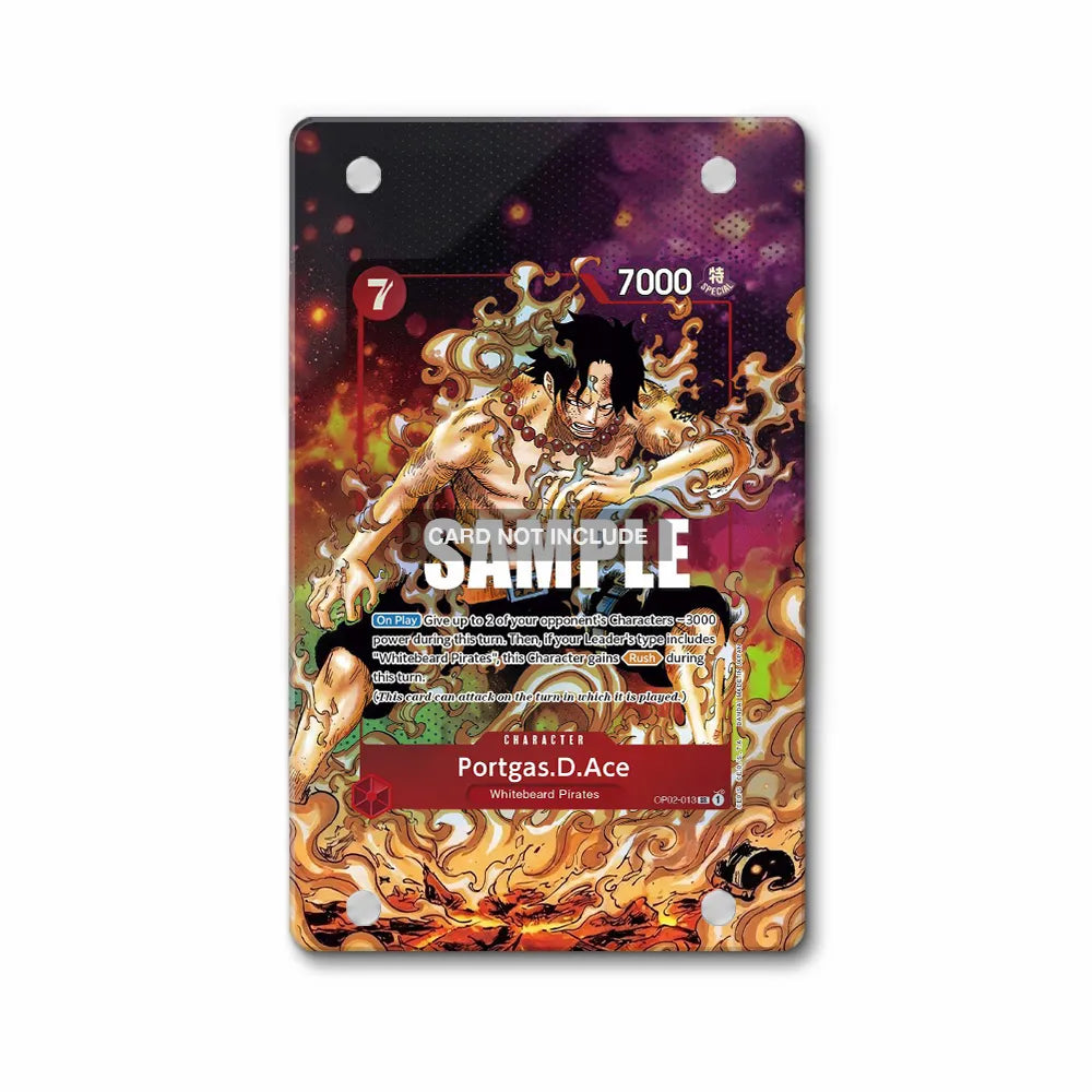 Portgas.D.Ace OP02-013 Whitebeard Pirates One Piece Cards Custom Art Display Cases - PSA Slab Case - Front View