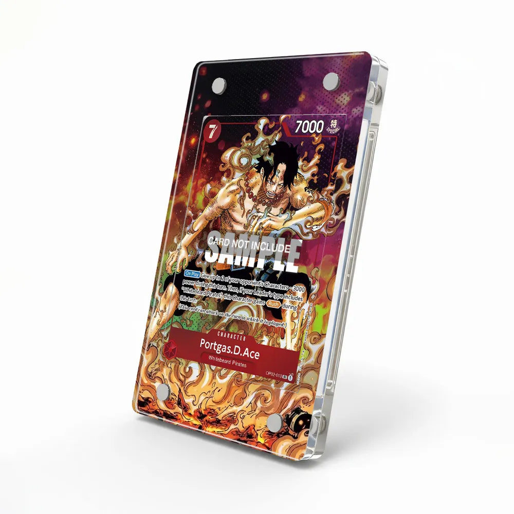 Portgas.D.Ace OP02-013 Whitebeard Pirates One Piece Cards Custom Art Display Cases - Magnetic Case - Side View