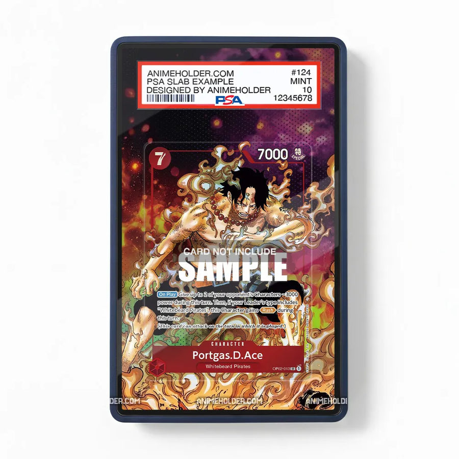 Portgas.D.Ace OP02-013 Whitebeard Pirates One Piece Cards Custom Art Display Cases - PSA Slab Case - Front View