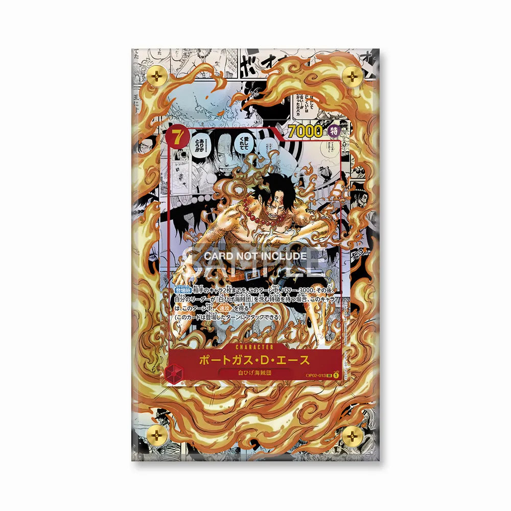 Portgas D. Ace OP02-013 Paramount War Japanese One Piece Cards Extended Art Display Cases - Screws Case - Front View