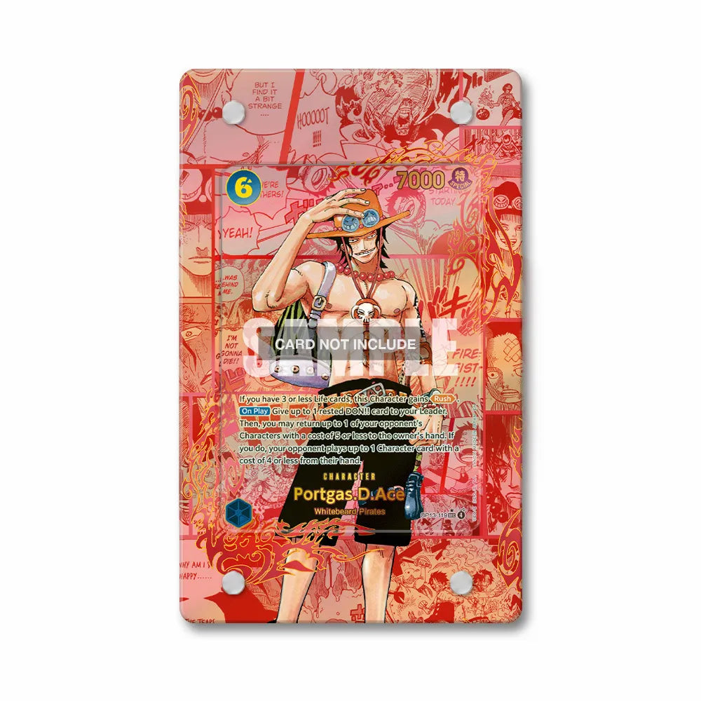 Portgas D. Ace OP13-119 Red Manga OP13-Carrying On His Will Extended Art Display Cases - PSA Slab Case - Front View
