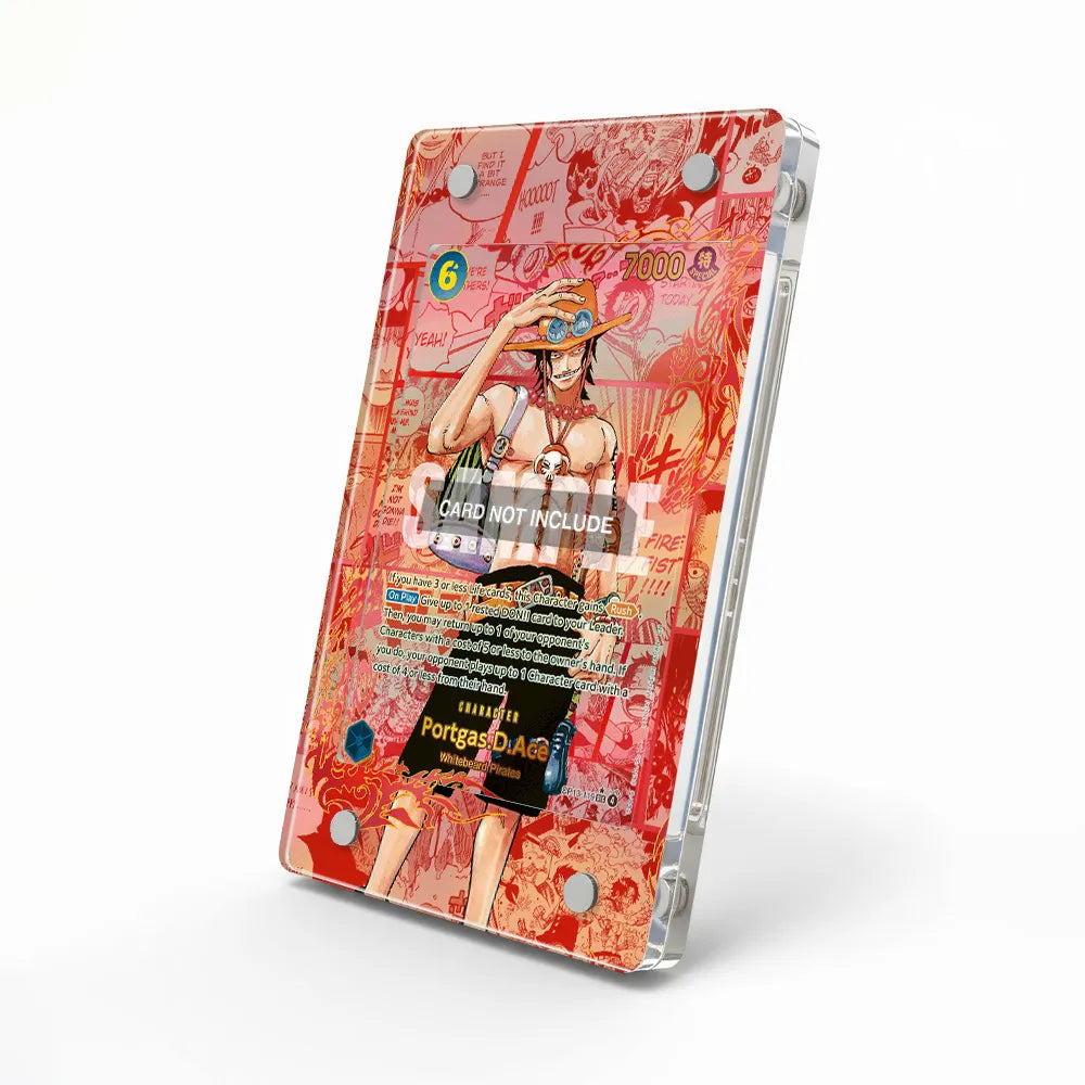 Portgas D. Ace OP13-119 Red Manga OP13-Carrying On His Will Extended Art Display Cases - Magnetic Case - Side View