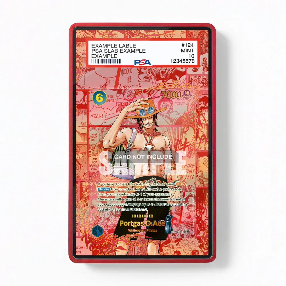 Portgas D. Ace OP13-119 Red Manga OP13-Carrying On His Will Extended Art Display Cases - PSA Slab Case - Front View