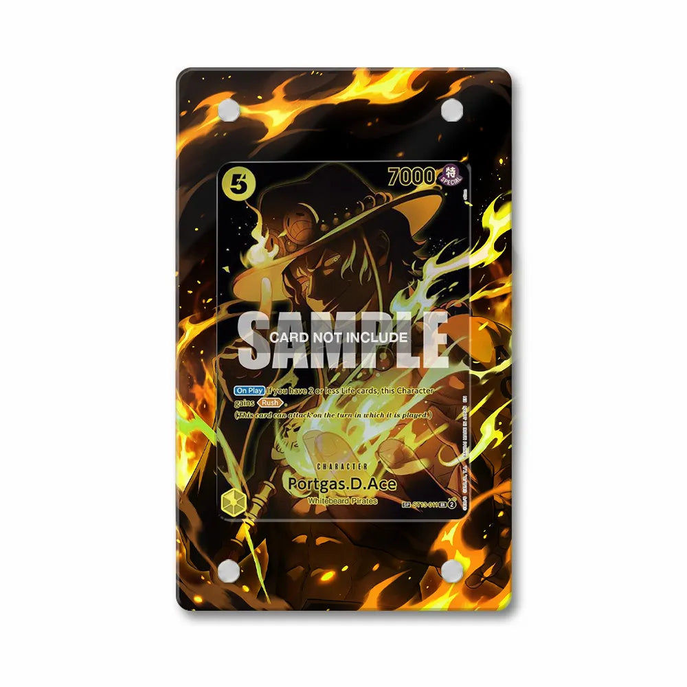 Portgas D Ace ST13-011 Special Rare SP OP12 Extended Art Display Cases - Magnetic Case - Front View