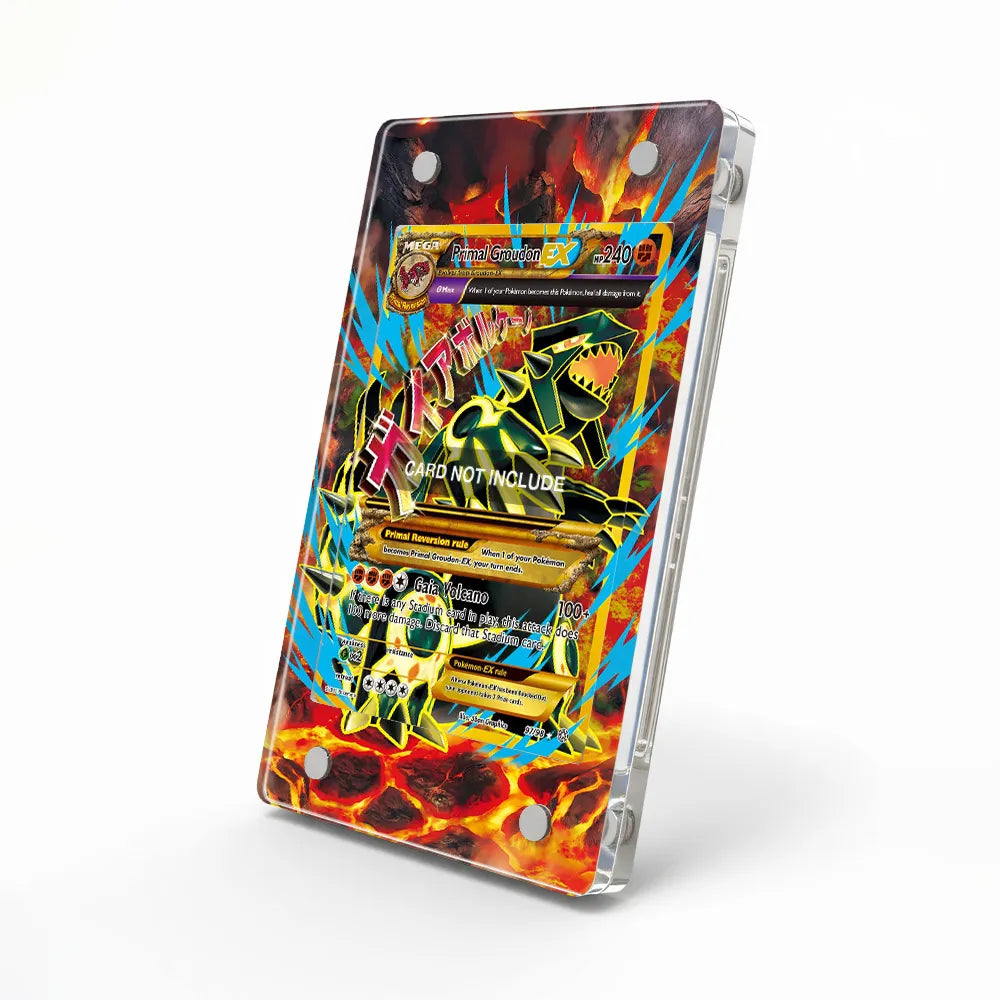 Primal Groudon EX 097-098 Roaring Skies Extended Art Display Cases - Magnetic Case - Side View