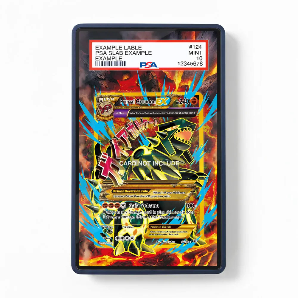 Primal Groudon EX 097-098 Roaring Skies Extended Art Display Cases - PSA Slab Case - Front View