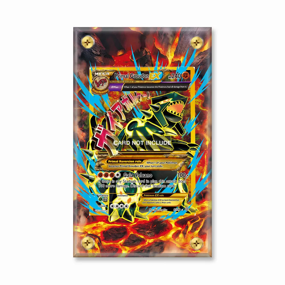 Primal Groudon EX 097-098 Roaring Skies Extended Art Display Cases - Screws Case - Front View
