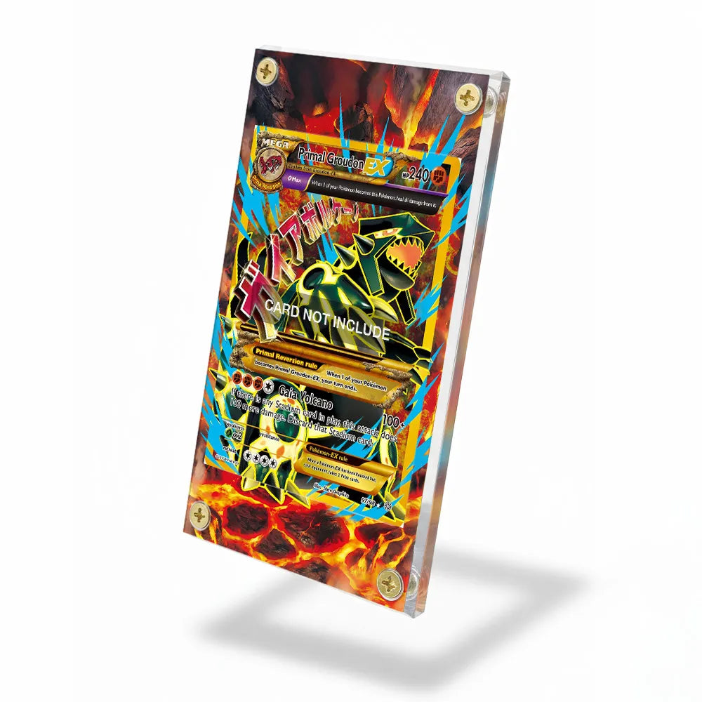 Primal Groudon EX 097-098 Roaring Skies Extended Art Display Cases - Screws Case - Side View