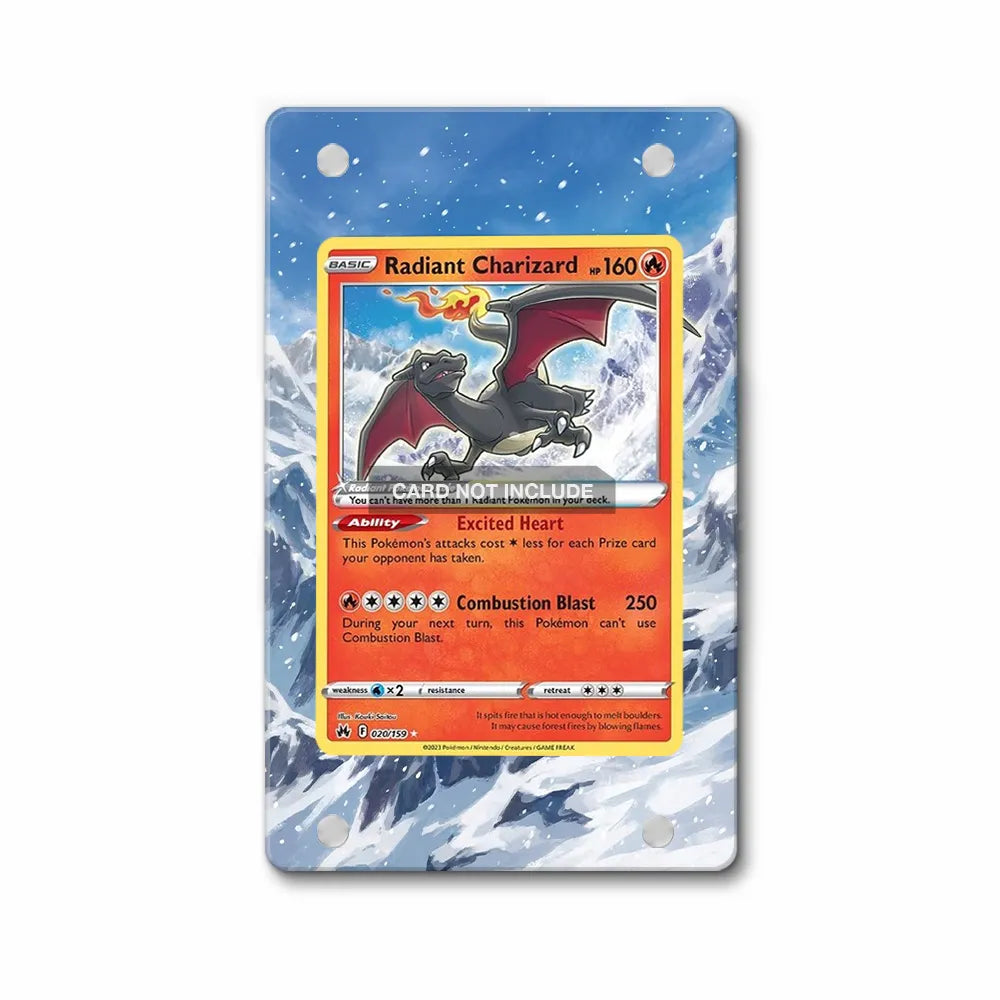 Radiant Charizard 020-159 Crown Zenith Pokemon Cards Custom Art Display Cases - Magnetic Case - Front View