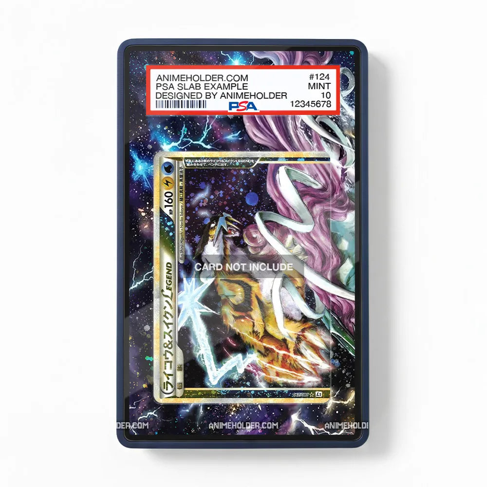 Raikou & Suicune LEGEND 067 Reviving Legends-Holo Pokemon Cards Custom Art Display Cases - PSA Slab Case - Front View