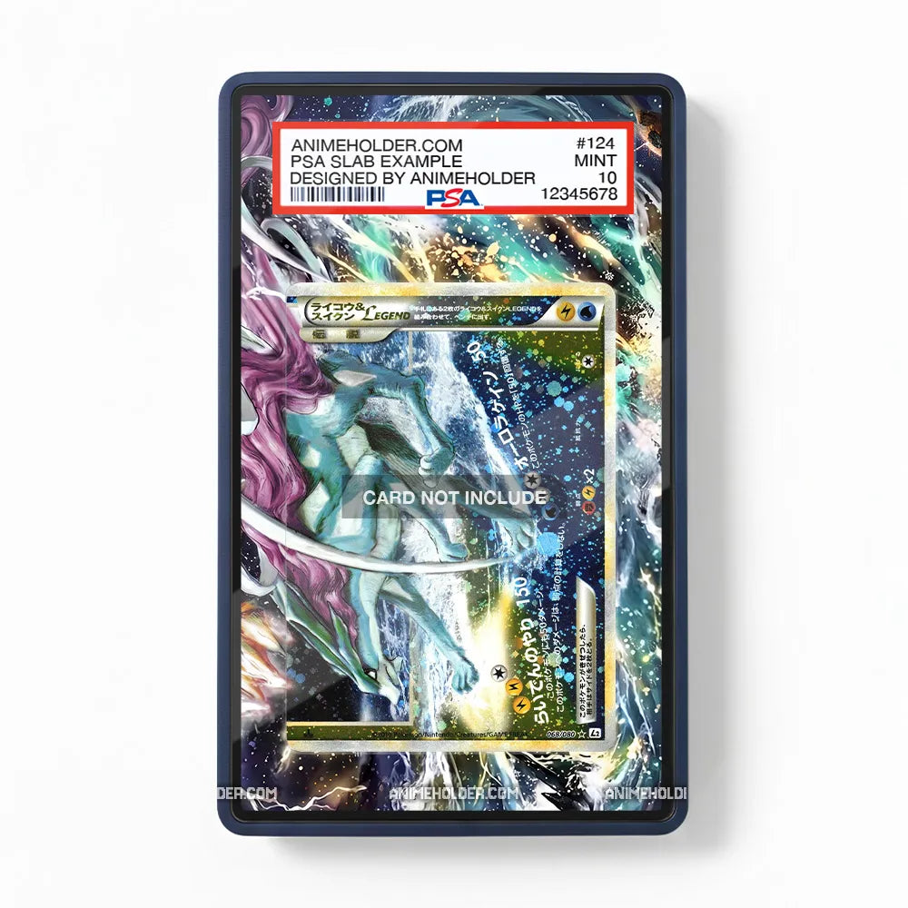 Raikou & Suicune LEGEND 068-080 Reviving Legends Pokemon Cards Custom Art Display Cases - PSA Slab Case - Front View