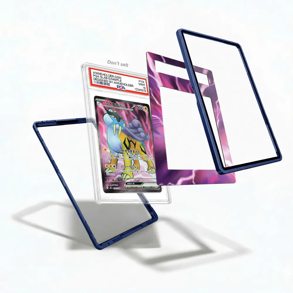 Raikou ex 092-076 SR Storm Emeralda Delta Reign Pokemon Cards Custom Art Display Cases - PSA Slab Case - Detail View