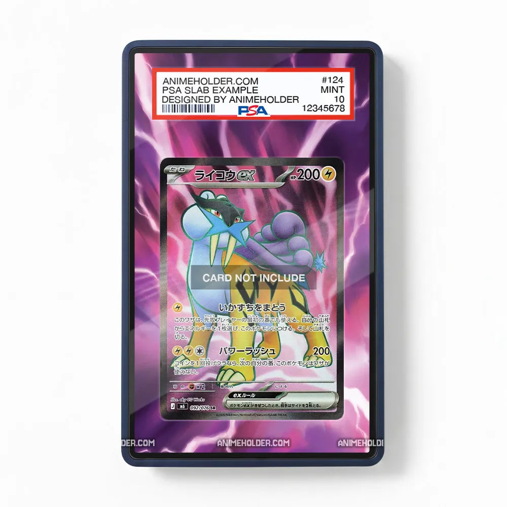 Raikou ex 092-076 SR Storm Emeralda Delta Reign Pokemon Cards Custom Art Display Cases - PSA Slab Case - Front View
