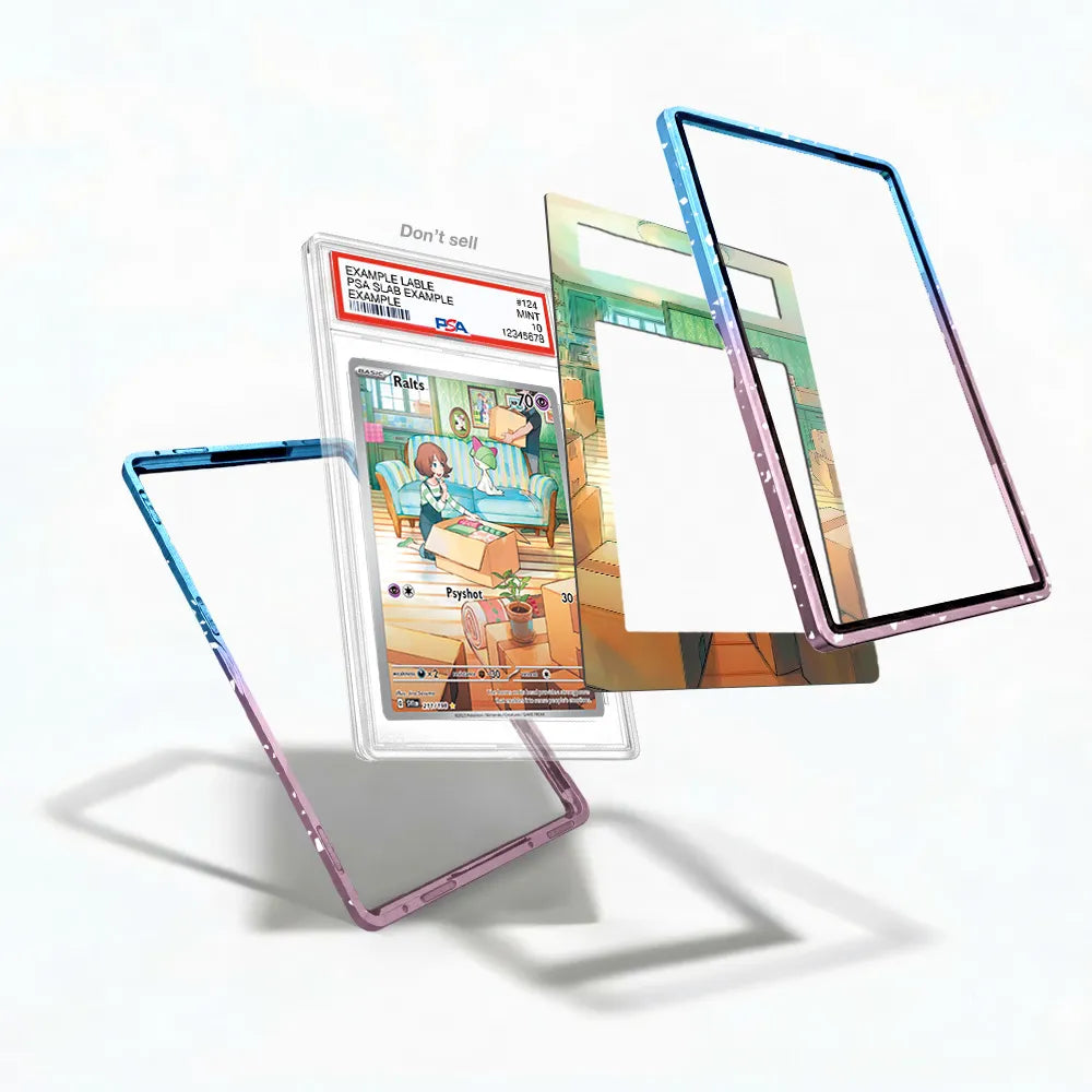 Ralts 211-198 IR AR Scarlet Violet Base Set Extended Art Display Cases - PSA Slab Case - Detail View