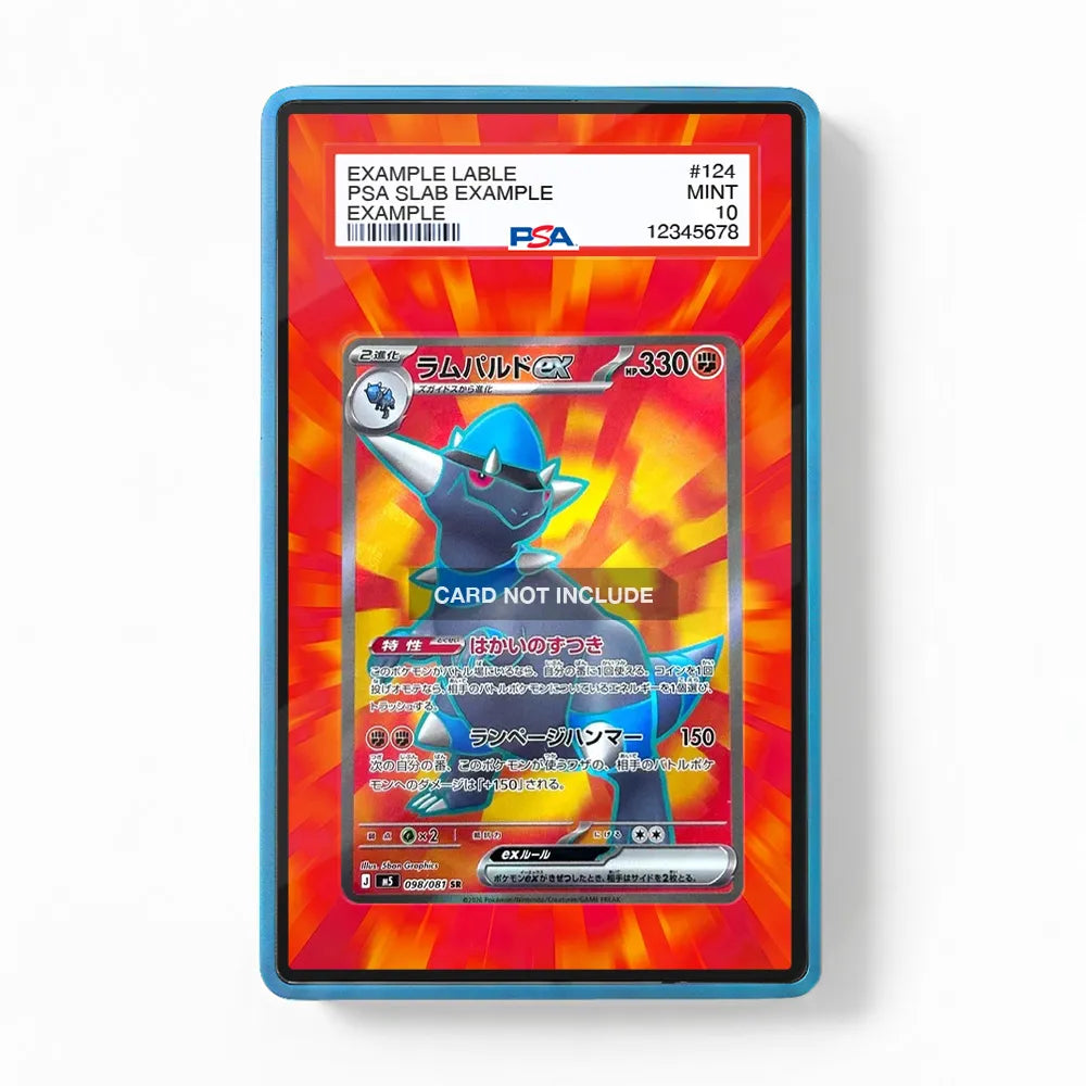 Rampardos ex 098-081 SR M5 Extended Art Display Cases - PSA Slab Case - Front View