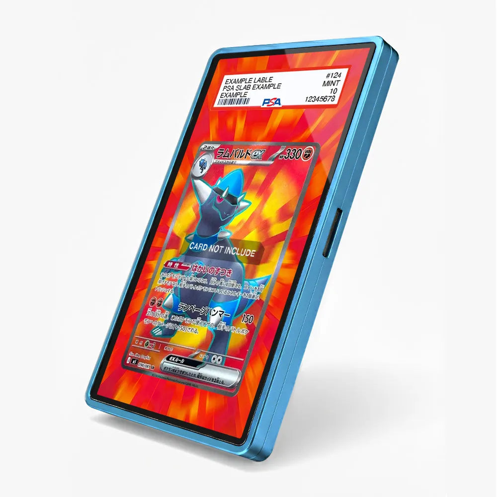 Rampardos ex 098-081 SR M5 Extended Art Display Cases - PSA Slab Case - Side View