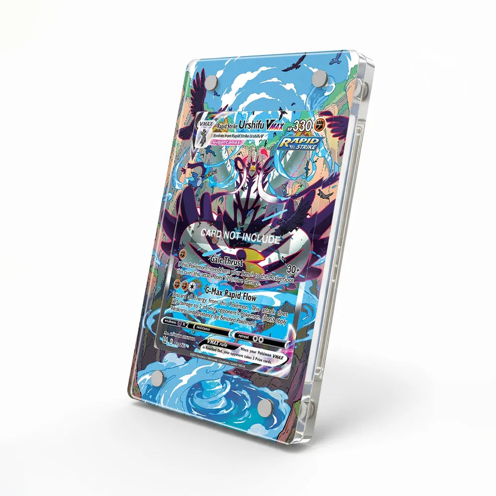 Rapid Strike Urshifu VMAX 170-163 SIR SAR Battle Styles Alternate Art Extended Art Display Cases - Magnetic Case - Side View